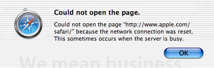 Could not open the page.